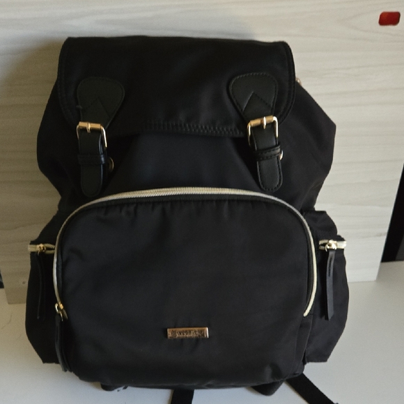 Men's Black Backpack with Gold Hardware - Picture 3 of 15